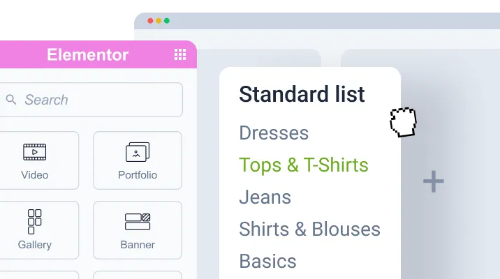 Un panneau de menu est une mise en page